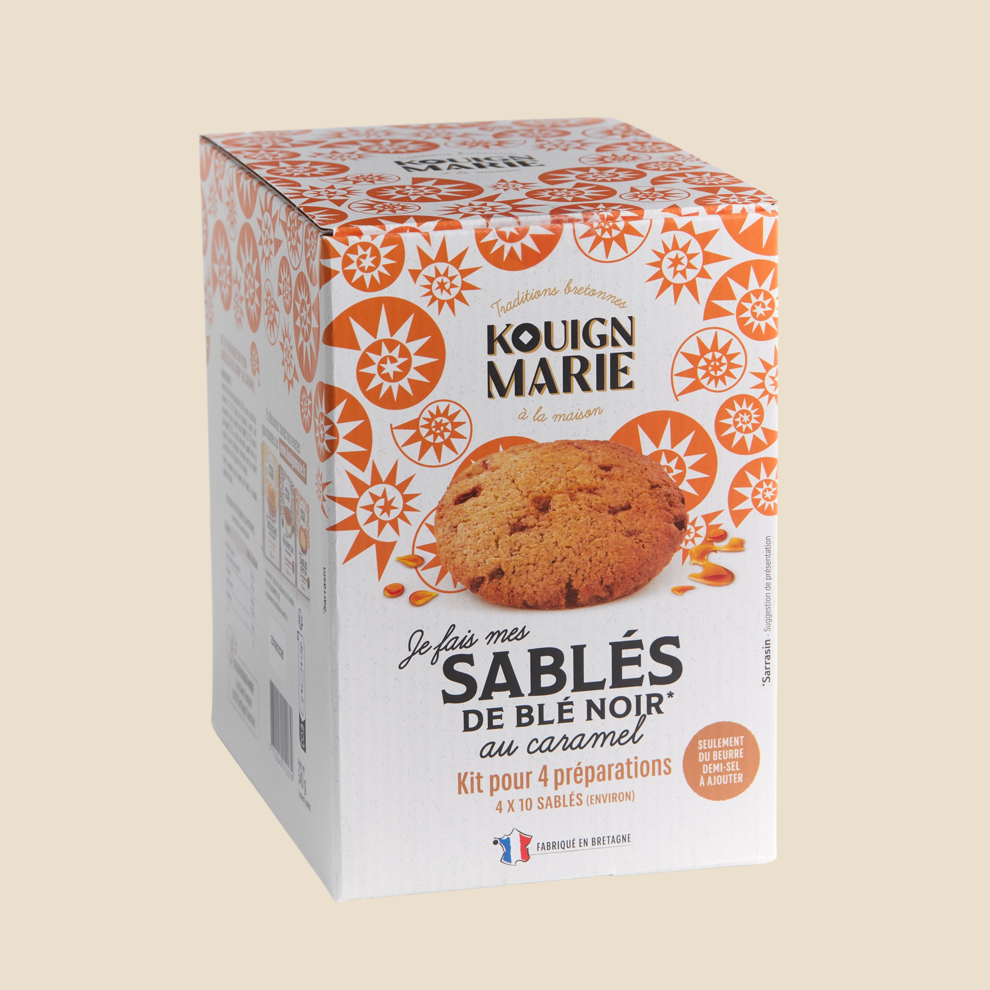 KIT "JE FAIS MES SABLES BLE BOIR AU CARAMEL" - 4 x 10 sablés env.