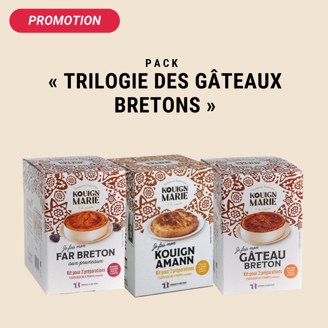 Pack « Trilogie des gâteaux bretons » — 3 kits