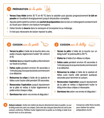 KIT "JE FAIS MES CRÊPES BIGOUDENES SUCREES" - 2 x 12 crêpes env.