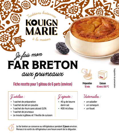 KIT "JE FAIS MON FAR BRETON AUX PRUNEAUX" - 2 gâteaux de 6 pers env.