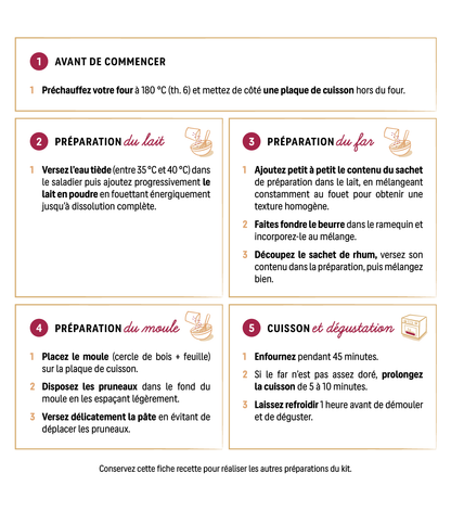 KIT "JE FAIS MON FAR BRETON AUX PRUNEAUX" - 2 gâteaux de 6 pers env.