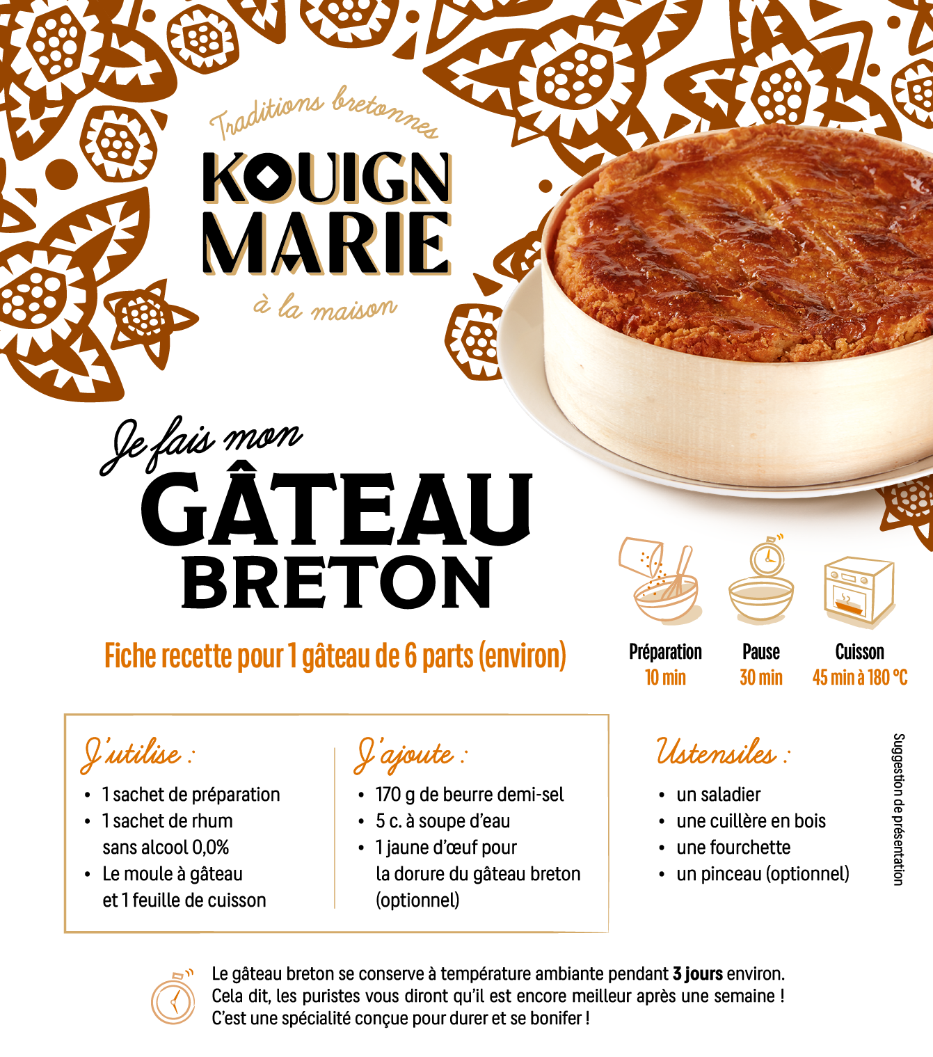 KIT "JE FAIS MON GÂTEAU BRETON" - 2 gâteaux de 6 pers env.